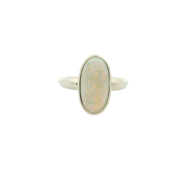 Opal rubover ring in 9ct yellow gold