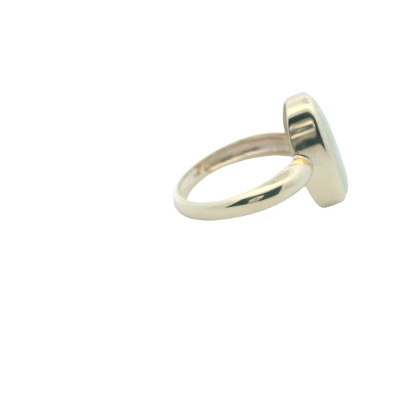 Opal rubover ring in 9ct yellow gold