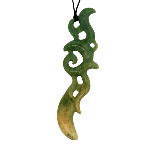 NZ pounamu greenstone manaia on slider cord