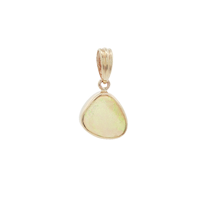 Triangular opal pendant in 9ct yellow gold