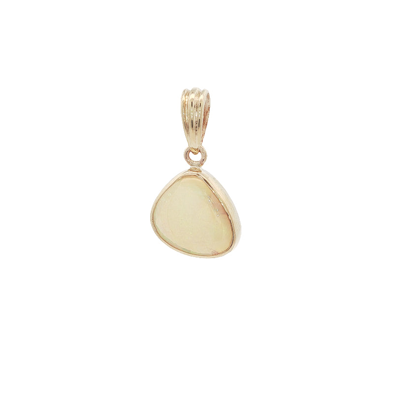 Triangular opal pendant in 9ct yellow gold
