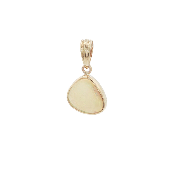 Triangular opal pendant in 9ct yellow gold