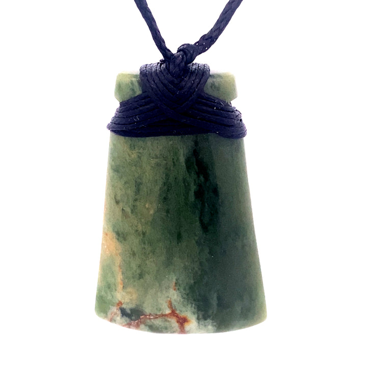 NZ pounamu greenstone bound toki necklace