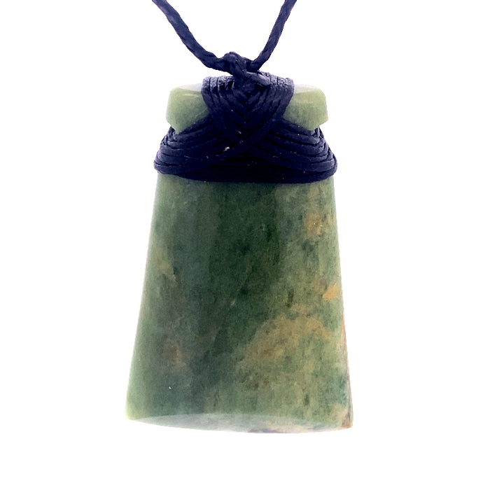 NZ pounamu greenstone bound toki necklace