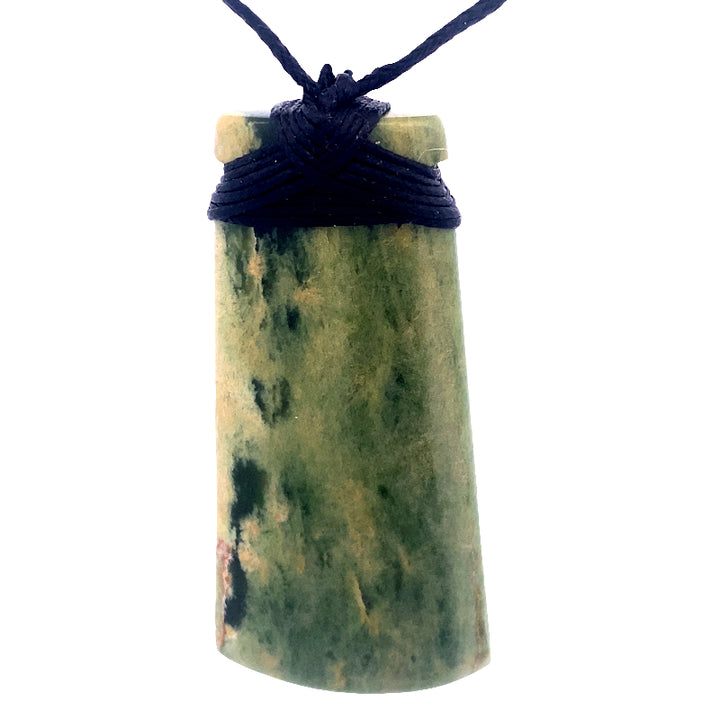 NZ pounamu greenstone bound toki necklace