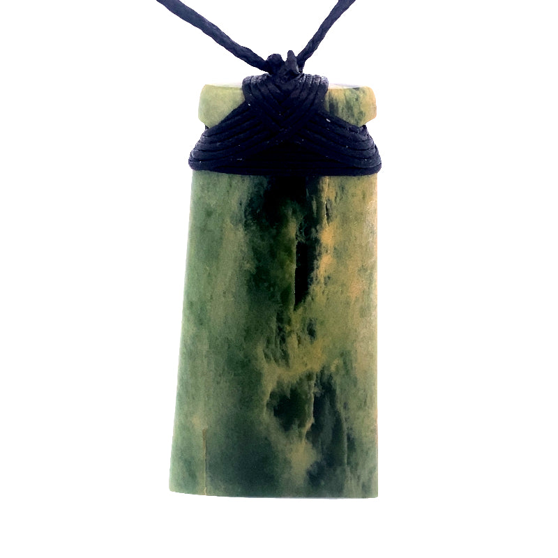 NZ pounamu greenstone bound toki necklace