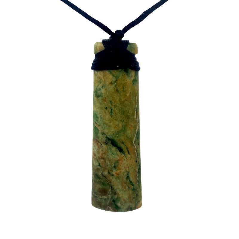 NZ pounamu greenstone bound toki necklace