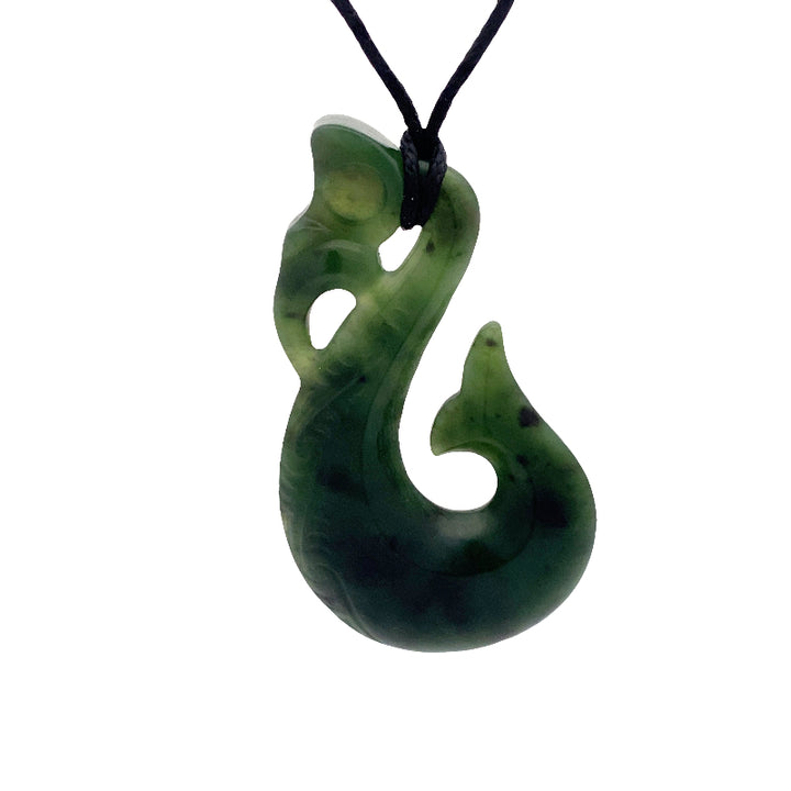 NZ pounamu greenstone manaia pendant on slider cord