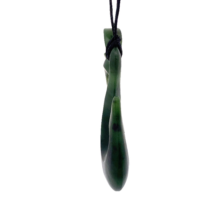 NZ pounamu greenstone manaia pendant on slider cord