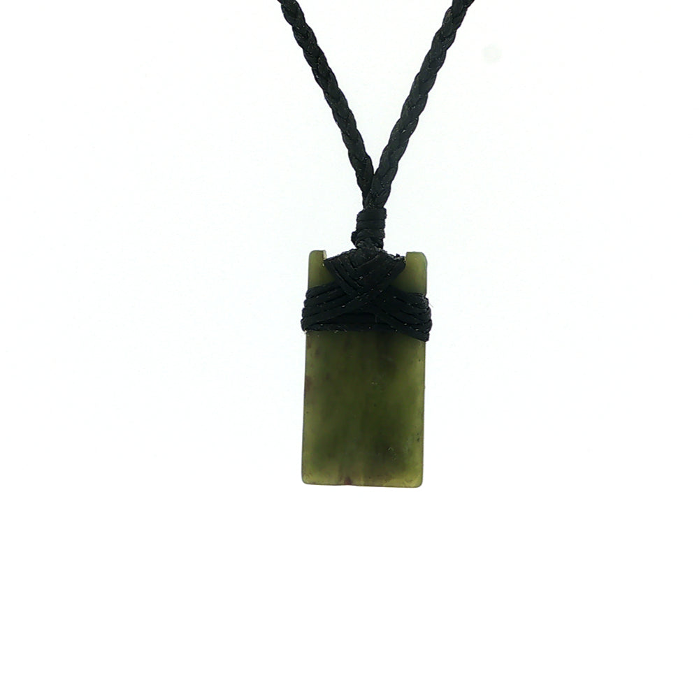 Small NZ pounamu toki necklace with adjustable toggle cord