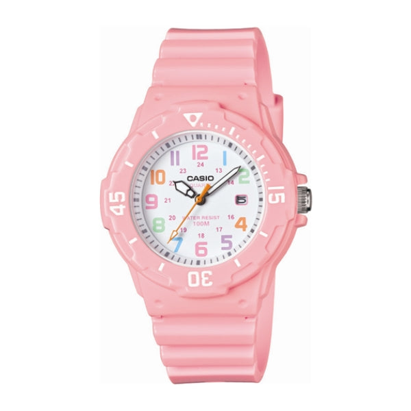 Casio kid's analogue time teacher quartz watch in pink