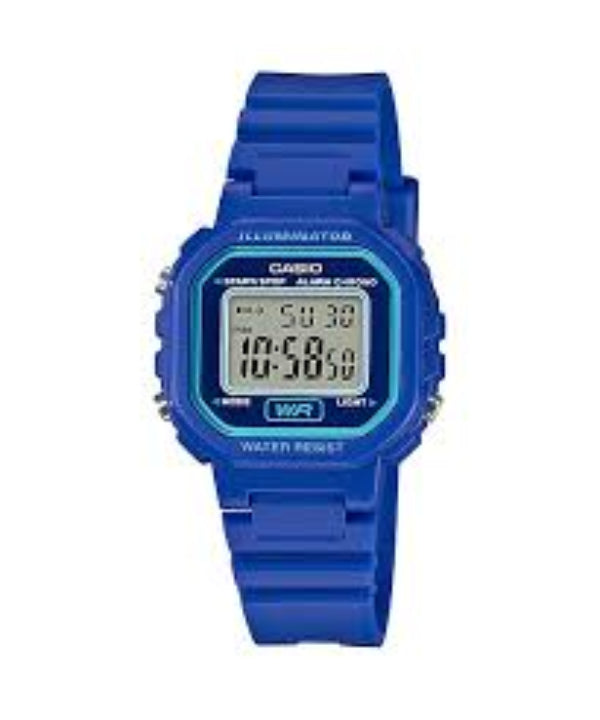 Casio digital quartz watch in blue resin