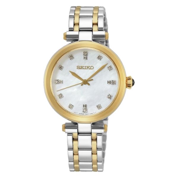 Seiko women's quartz dress watch in two tone