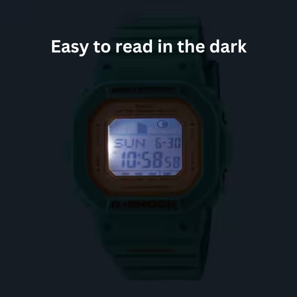 Casio women's G-Shock quartz digital watch in teal with tide graph function