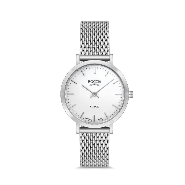 Boccia women's titanium women's quartz dress watch in siver