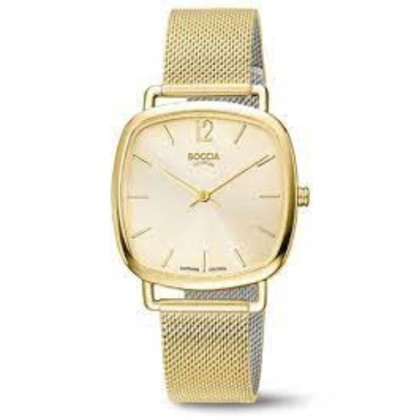 Boccia women's titanium quartz gold tone watch