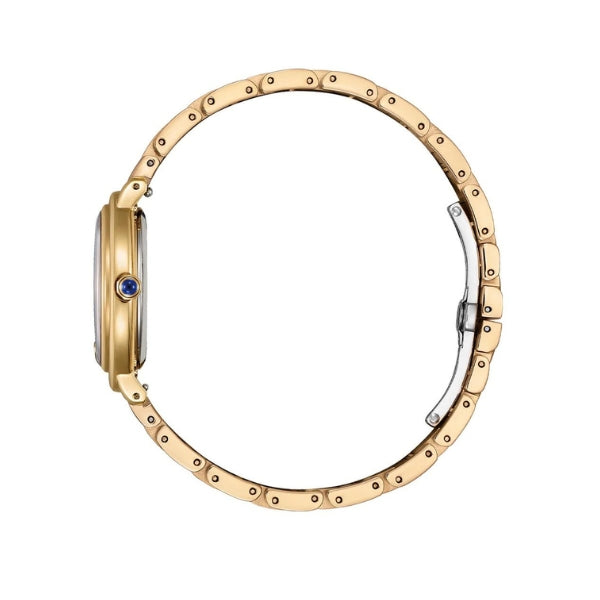 Citizen women's ecodrive solar powered diamond set analogue watch with MOP dial in rose gold tone