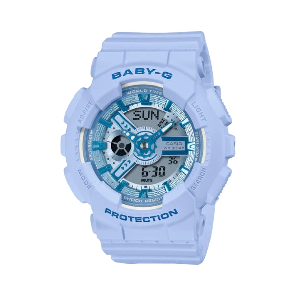 Vivid purple Baby-G with dual time and stopwatch function