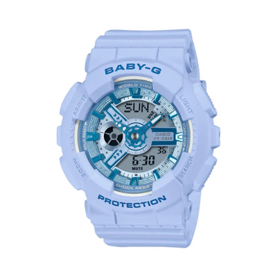 Vivid purple Baby-G with dual time and stopwatch function