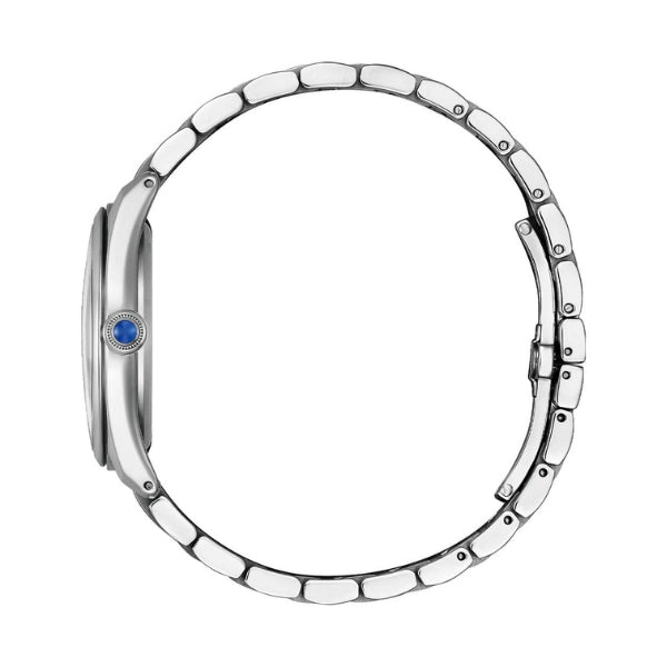 Citizen ladies eco-drive solar powered watch in stainless steel with mother of pearl dial