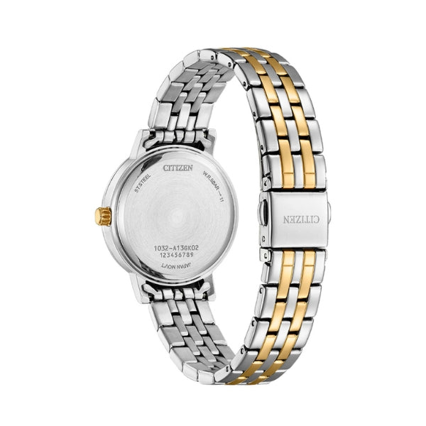 Citizen women's quartz watch with mother of pearl dial in 2tone