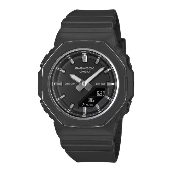 Casio women's g-shock black with silver metallic accents
