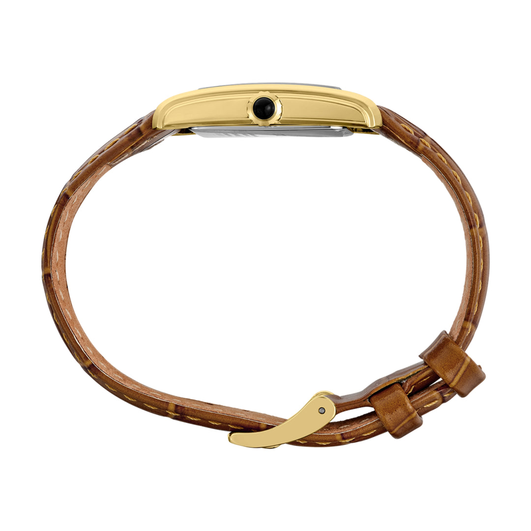 Seiko - ladies quartz watch with tan leather strap wr50m