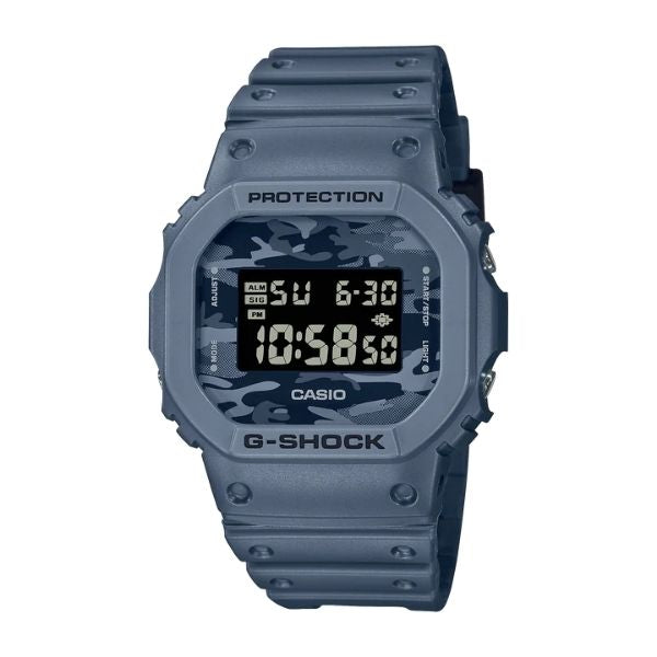 Casio men's G-Shock quartz digital watch in blue camo