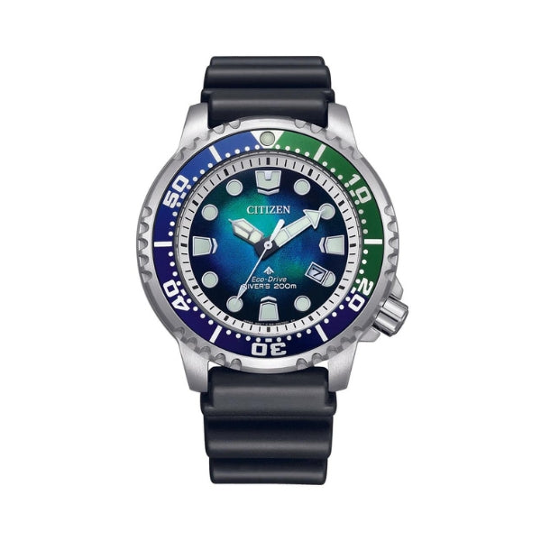 Citizen men's solar Promaster dive watch in blue and green