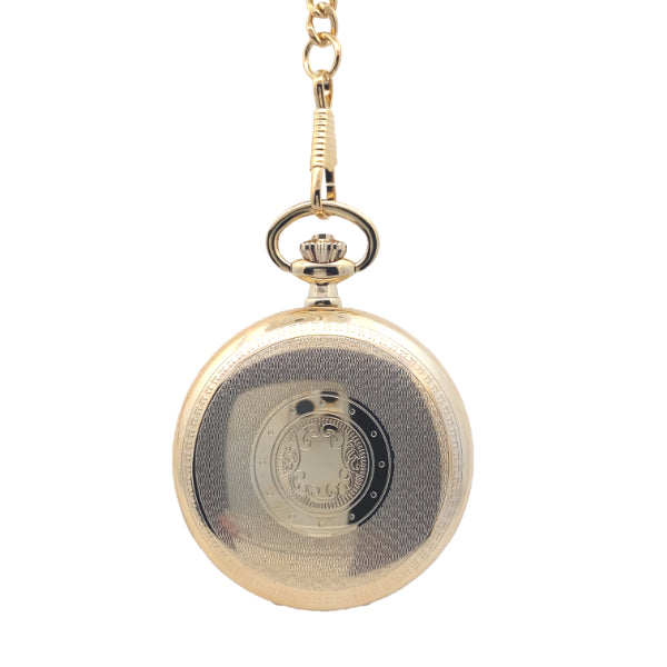 Royal London quartz pocketwatch with roman numerals in gold plated brass