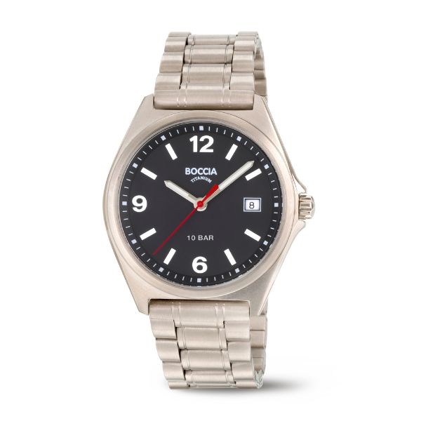 Boccia gents titanium watch with black dial