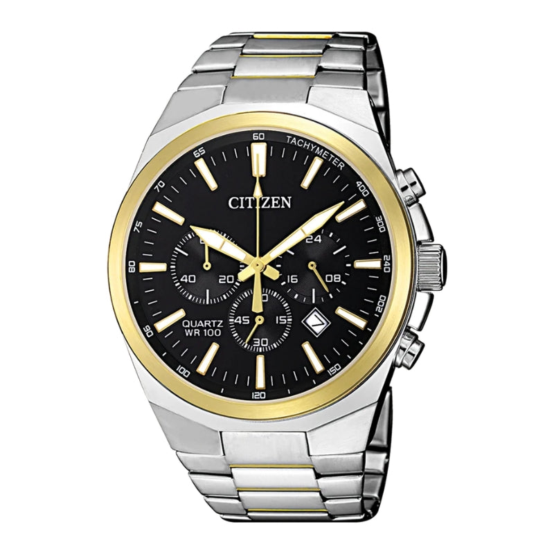 Citizen men's quartz chrono analogue watch in 2tone stainless steel