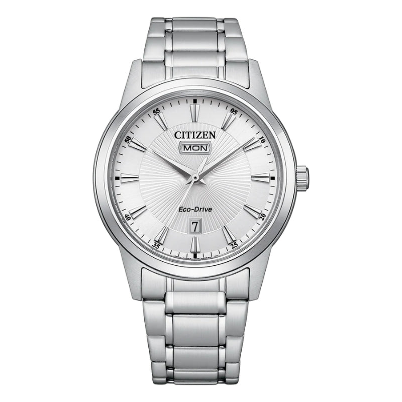 Citizen men's eco drive watch in silver stainless steel