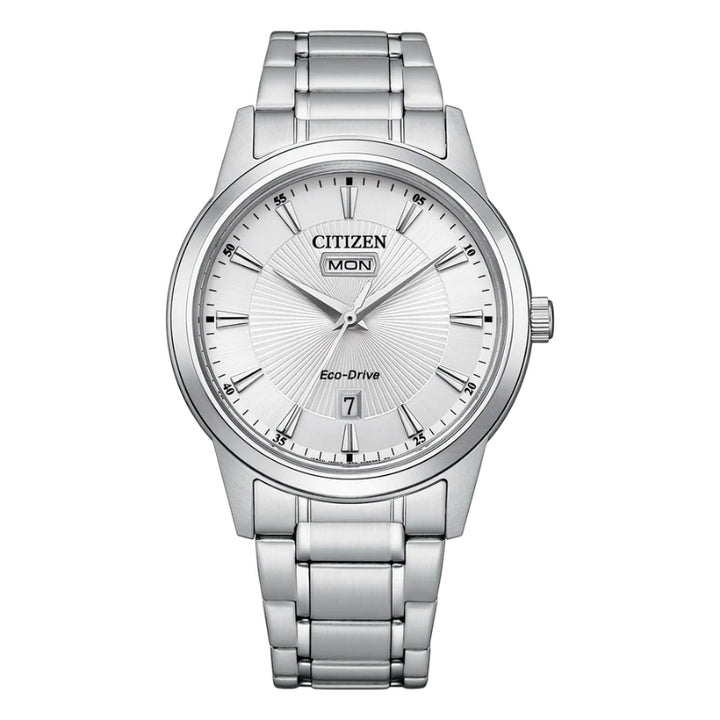 Citizen men's eco drive watch in silver stainless steel