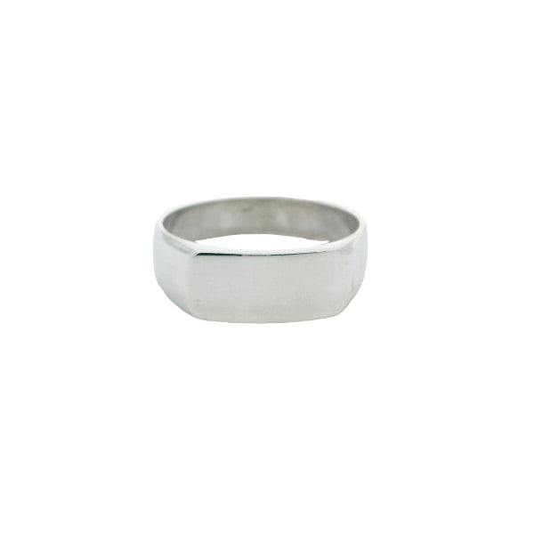 Gents plain flat top signet ring in sterling silver