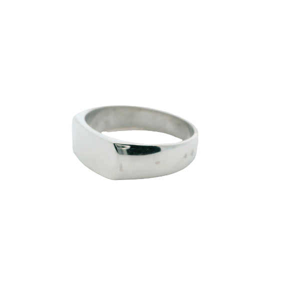 Gents plain flat top signet ring in sterling silver
