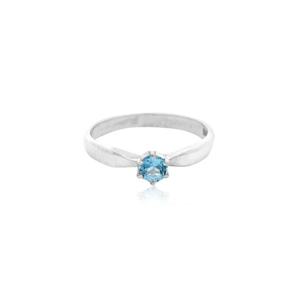 Blue topaz dress ring in sterling silver