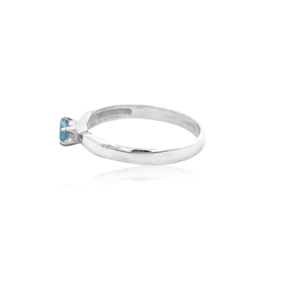 Blue topaz dress ring in sterling silver