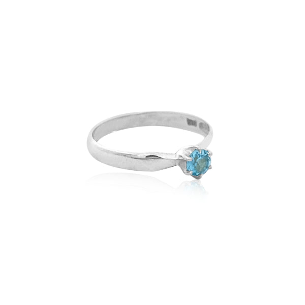 Blue topaz dress ring in sterling silver