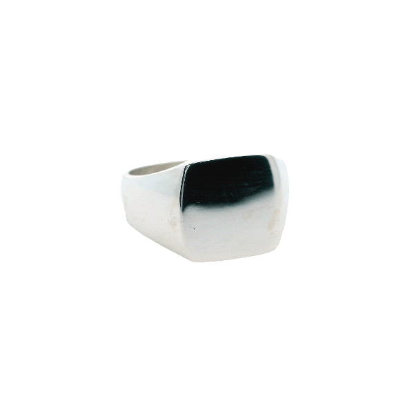 Gents square top signet ring in sterling silver