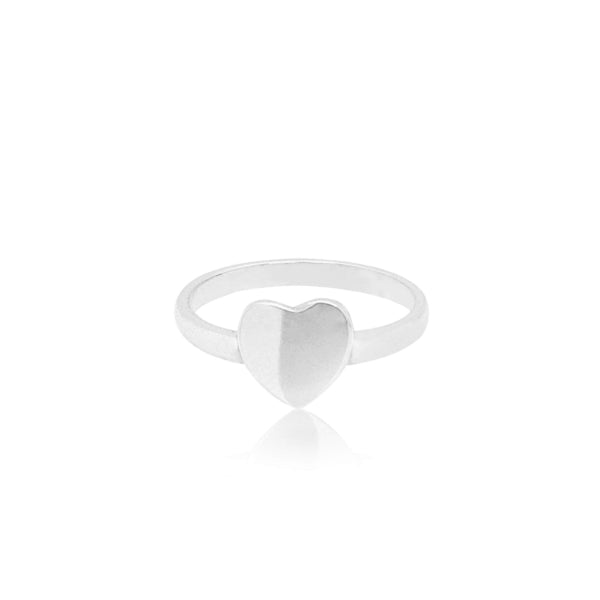 Heart signet ring in sterling silver