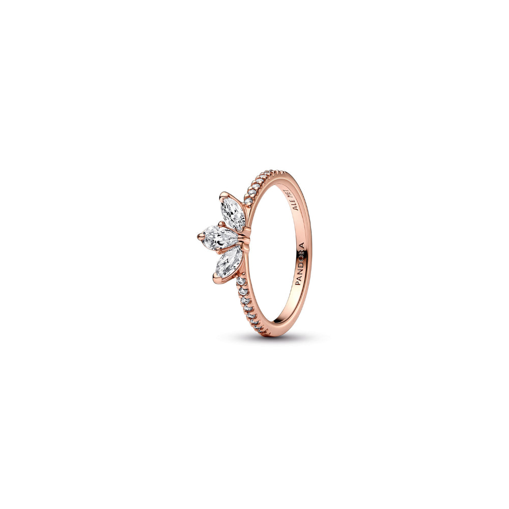 Pandora - Herbarium Cluster 14k rose gold plated ring with clear cubic zirconia - Size 60