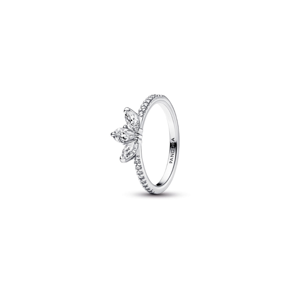 Pandora - Sterling Silver Herbarium Cluster Ring With Clear Cubic Zirconia - Size 60