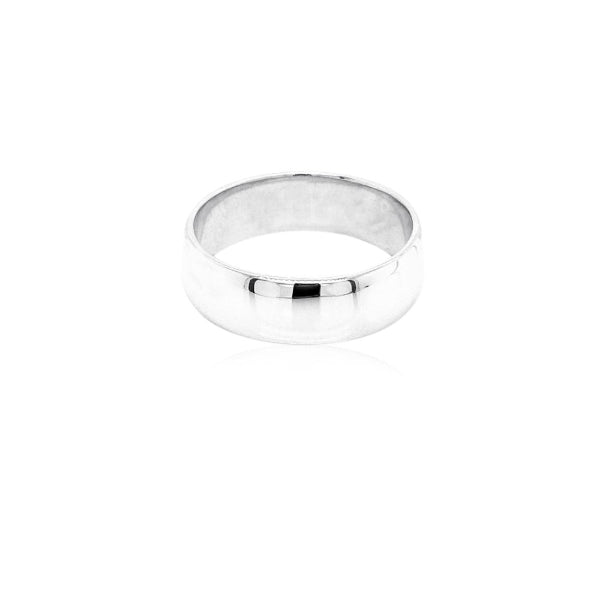 Plain band ring in sterling silver - 7mm