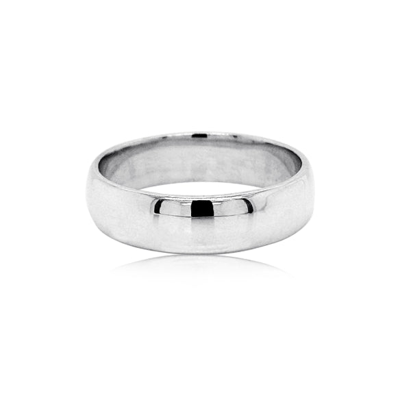 Plain band ring in sterling silver - 6mm