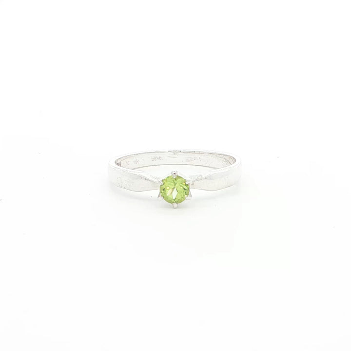 Peridot Solitaire Ring in Sterling Silver