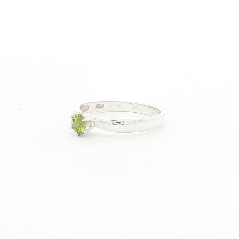 Peridot Solitaire Ring in Sterling Silver