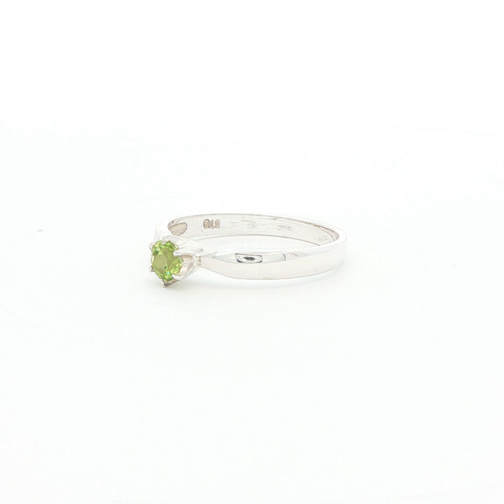 Peridot Solitaire Ring in Sterling Silver