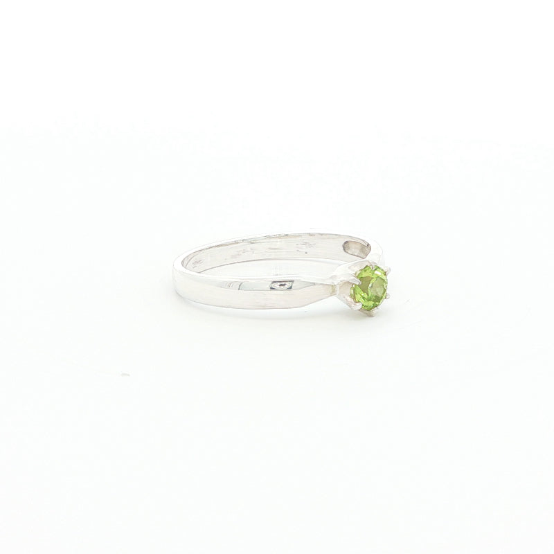 Peridot Solitaire Ring in Sterling Silver