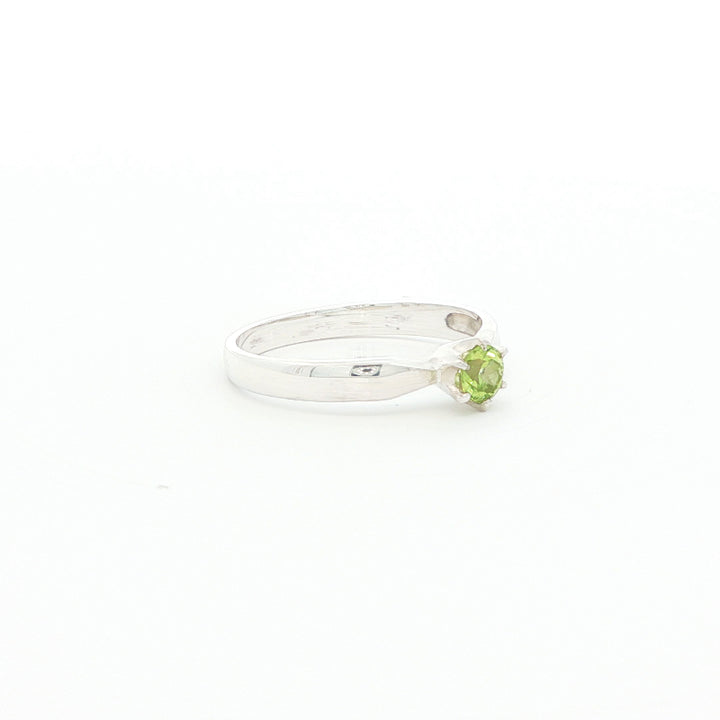 Peridot Solitaire Ring in Sterling Silver